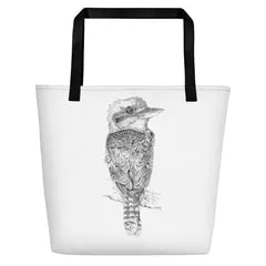 Beach Bag/Large Tote Bag - Kookaburra by Peta Harvey