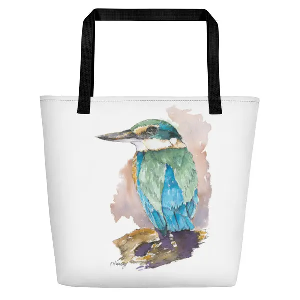 Beach Bag/Large Tote Bag - Sacred Kingfisher by Peta Harvey