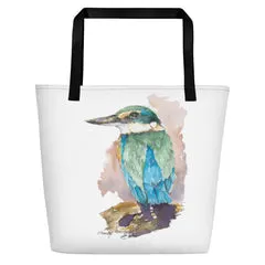 Beach Bag/Large Tote Bag - Sacred Kingfisher by Peta Harvey