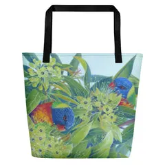 Beach Bag/Large Tote Bag - Lorikeets by Gail Higgins