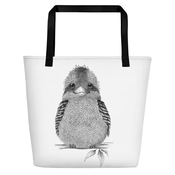Beach Bag/Large Tote Bag - Kookaburra by Claudine Dunn