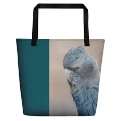 Beach Bag/Large Tote Bag - Red tailed Black Cockatoo by Gail Higgins