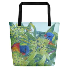 Beach Bag/Large Tote Bag - Lorikeets by Gail Higgins