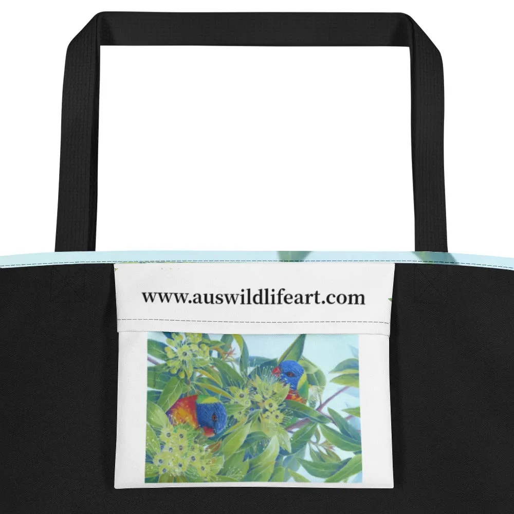 Beach Bag/Large Tote Bag - Lorikeets by Gail Higgins