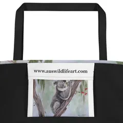 Beach Bag/Large Tote Bag - Koala feeding by Robyn Cockburn