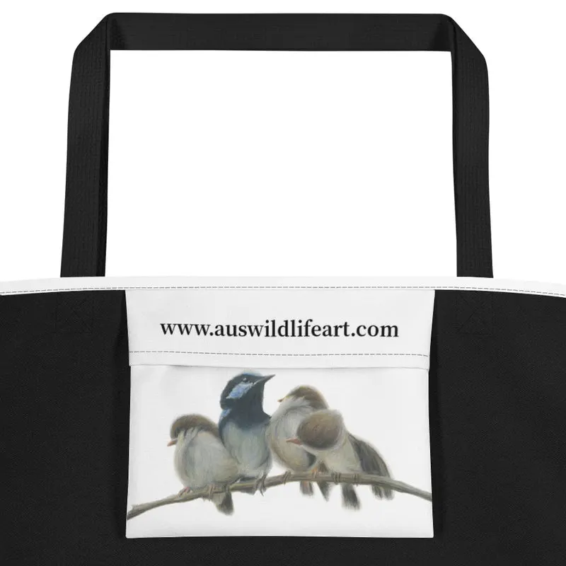 Beach Bag/Large Tote Bag - Wren Famliy By Rachel Curry