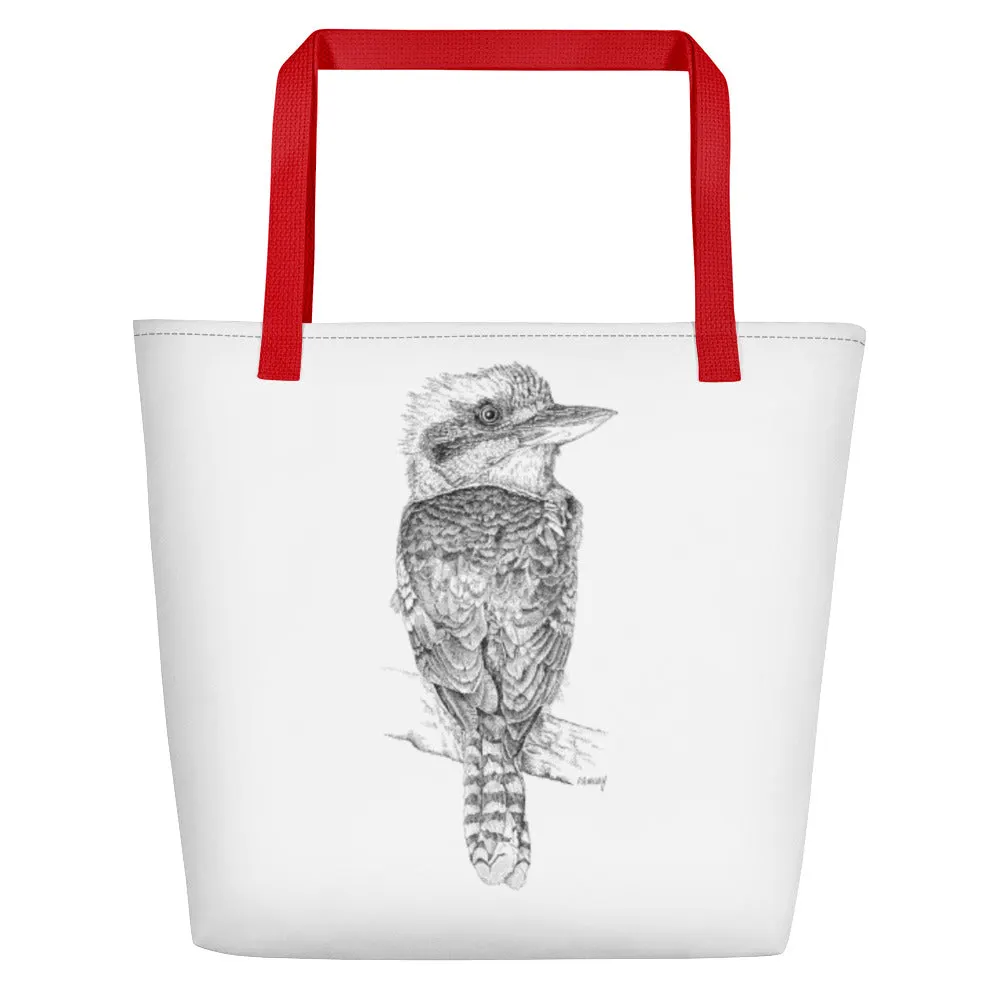 Beach Bag/Large Tote Bag - Kookaburra by Peta Harvey