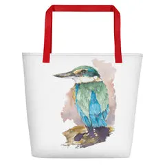 Beach Bag/Large Tote Bag - Sacred Kingfisher by Peta Harvey