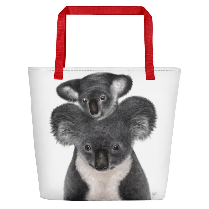 Beach Bag/Large Tote Bag - Koala by Lisa Sommer