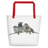 Beach Bag/Large Tote Bag - Wren Famliy By Rachel Curry