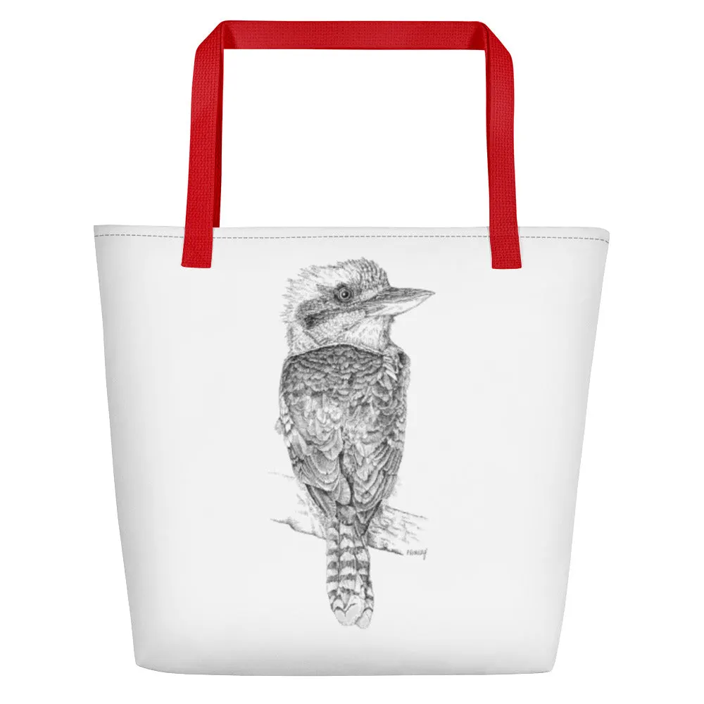 Beach Bag/Large Tote Bag - Kookaburra by Peta Harvey