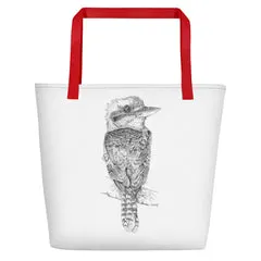 Beach Bag/Large Tote Bag - Kookaburra by Peta Harvey