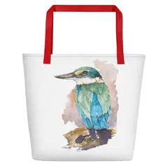 Beach Bag/Large Tote Bag - Sacred Kingfisher by Peta Harvey