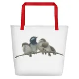 Beach Bag/Large Tote Bag - Wren Famliy By Rachel Curry