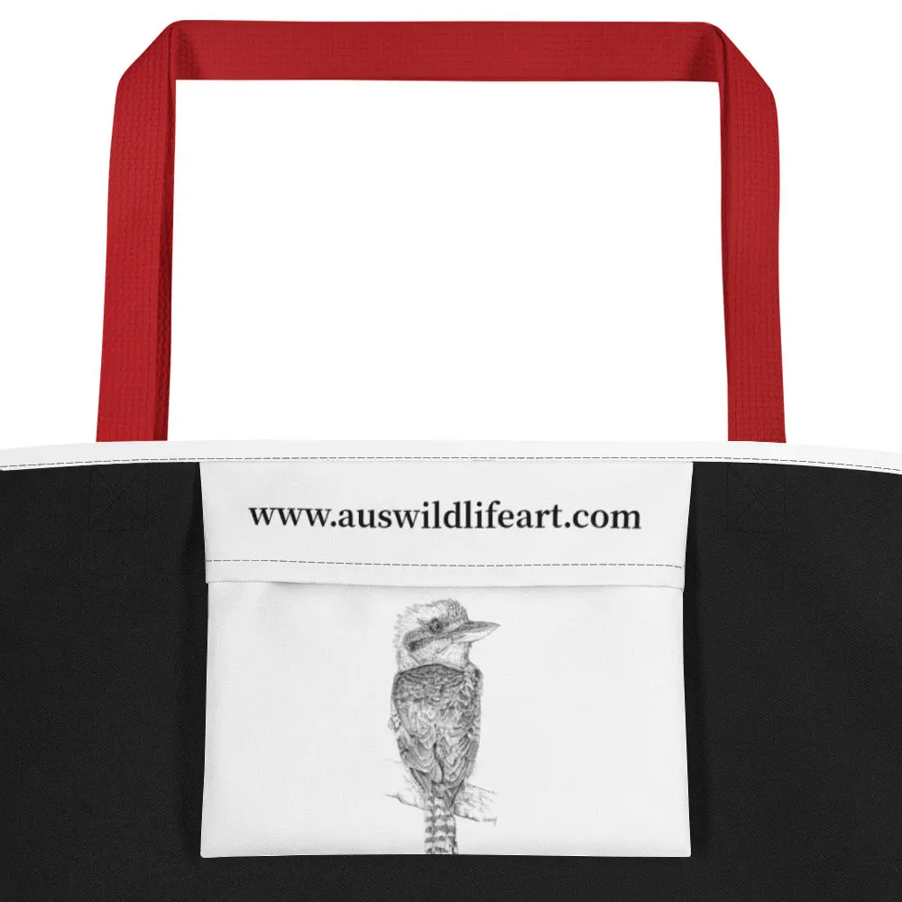 Beach Bag/Large Tote Bag - Kookaburra by Peta Harvey