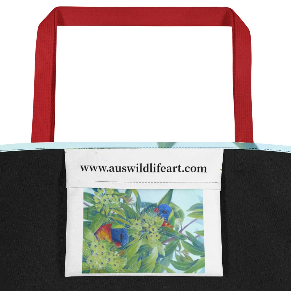 Beach Bag/Large Tote Bag - Lorikeets by Gail Higgins