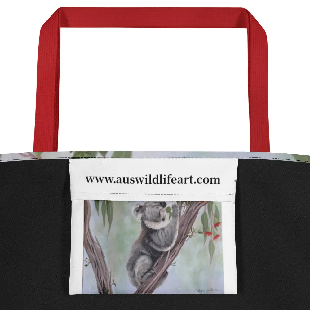 Beach Bag/Large Tote Bag - Koala feeding by Robyn Cockburn