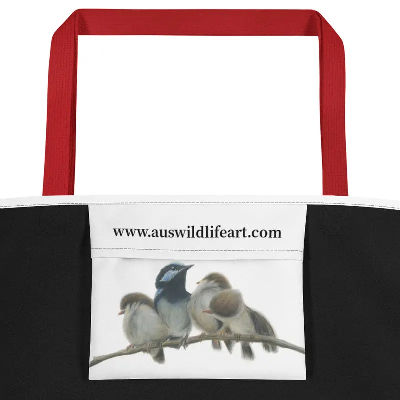 Beach Bag/Large Tote Bag - Wren Famliy By Rachel Curry