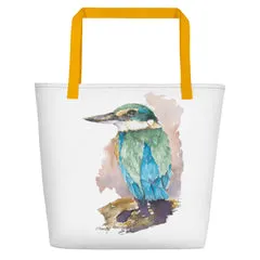 Beach Bag/Large Tote Bag - Sacred Kingfisher by Peta Harvey