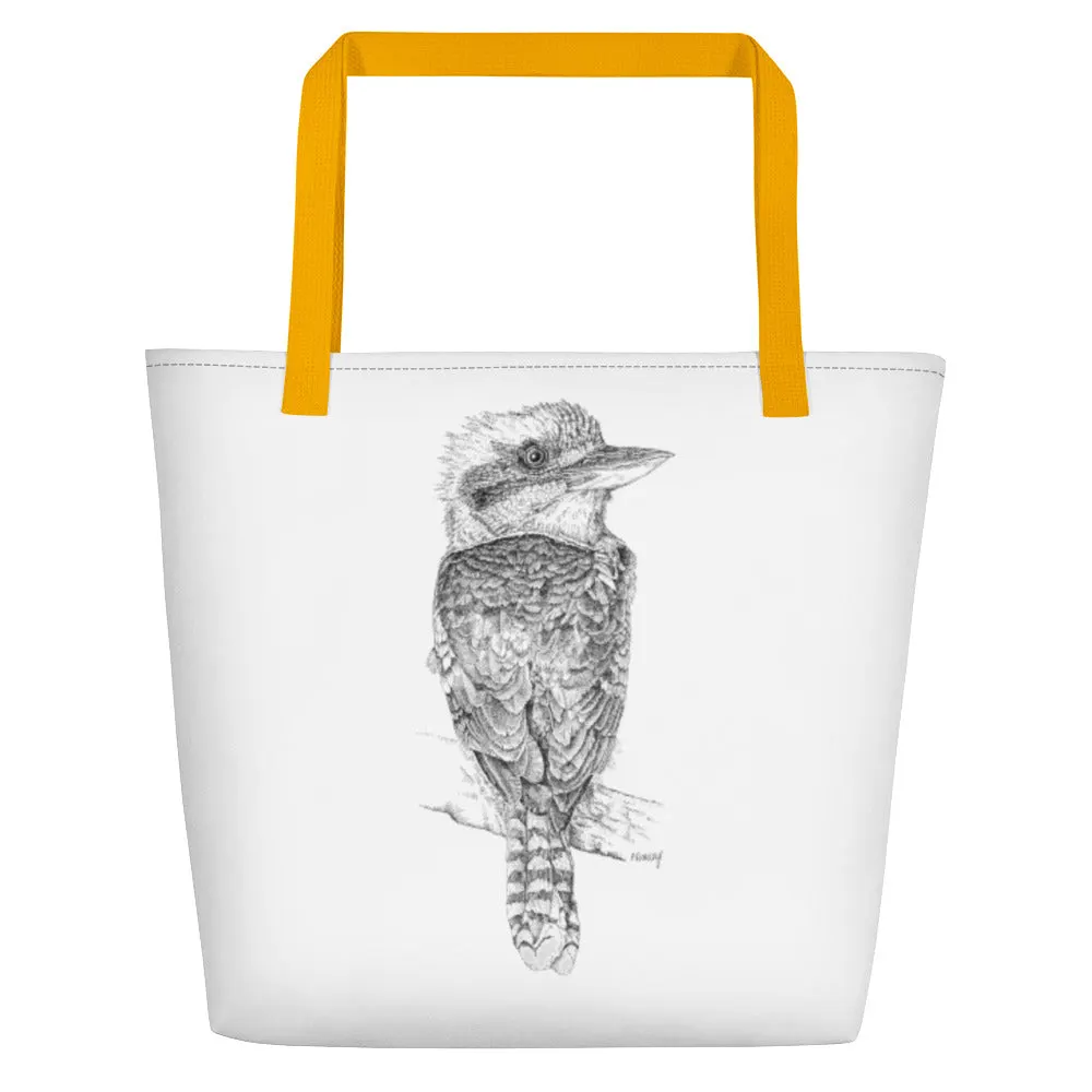Beach Bag/Large Tote Bag - Kookaburra by Peta Harvey