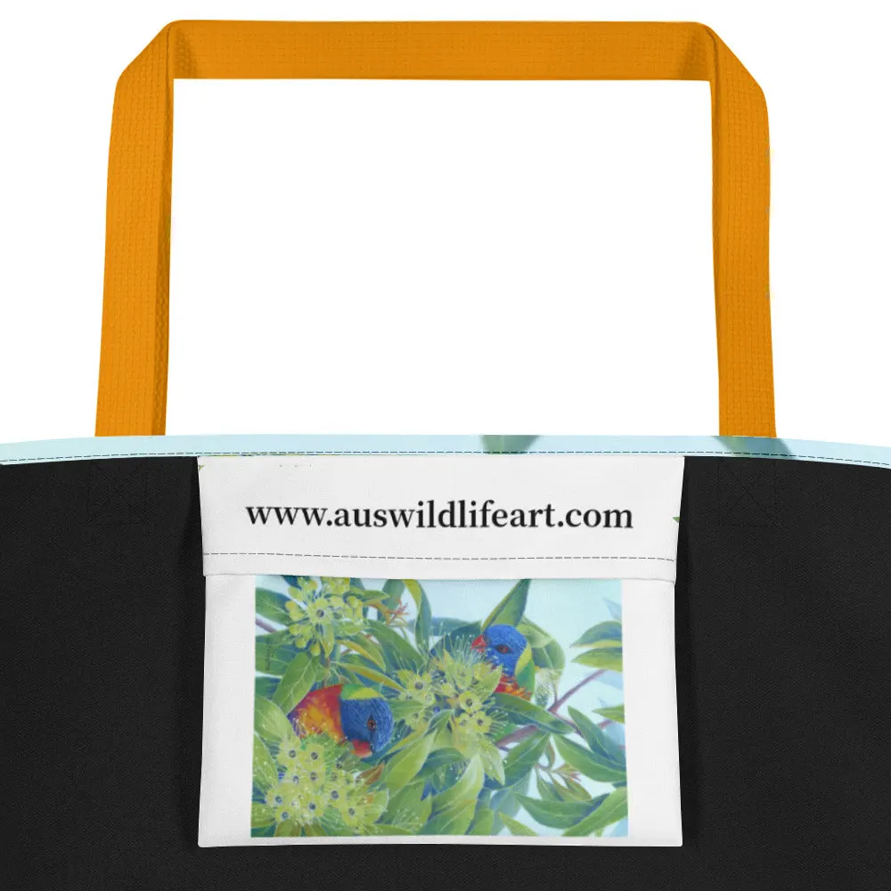 Beach Bag/Large Tote Bag - Lorikeets by Gail Higgins