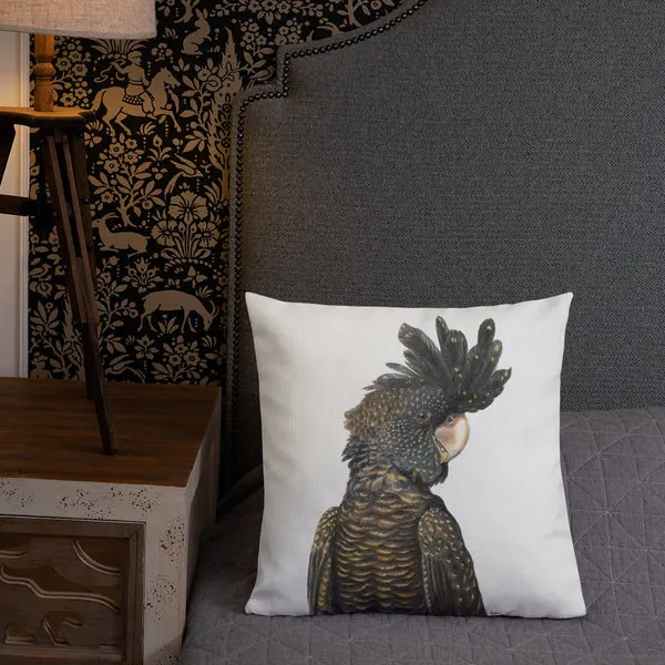 Pillow - Black Cockatoo by Nadya Neklioudova