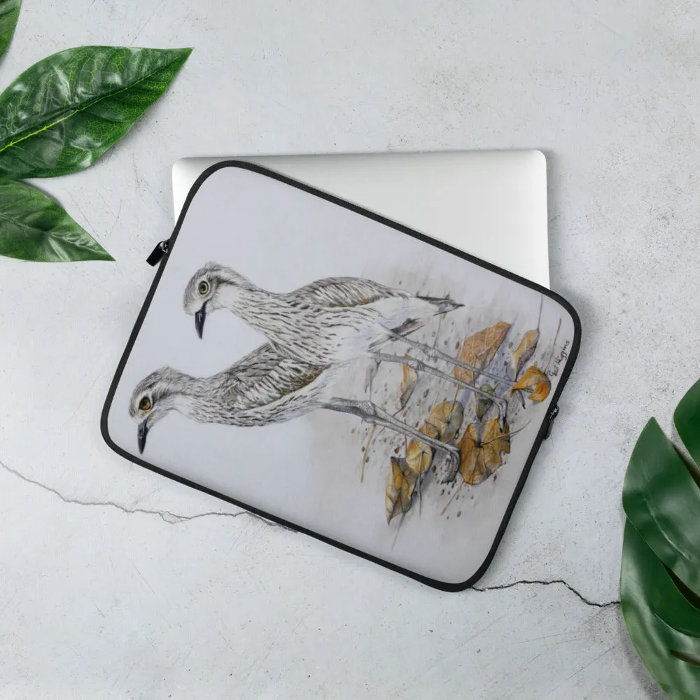 Laptop Sleeve - Bush stone Curlews by Gail Higgins