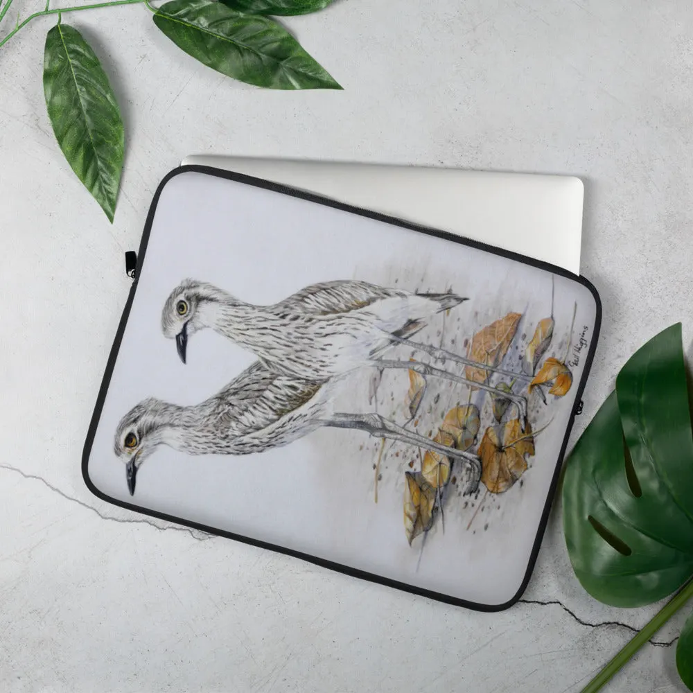 Laptop Sleeve - Bush stone Curlews by Gail Higgins