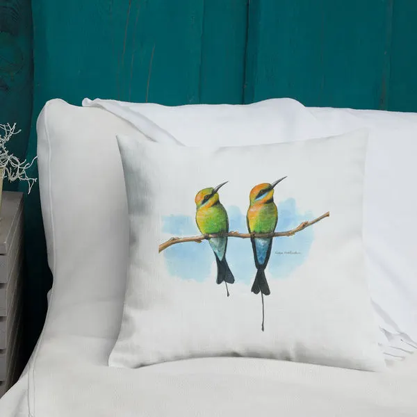 Pillow - Bee Eaters by Nadya Neklioudova