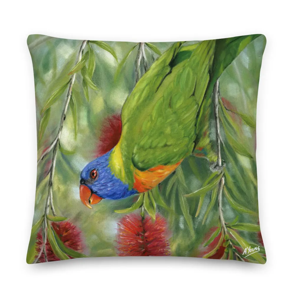 Pillow - Rainbow Lorikeet by Alan Young