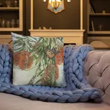 Pillow - Scarlet honey-eater and Monarch butterfly by Sandra Temple