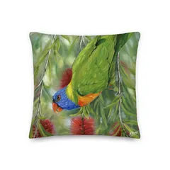 Pillow - Rainbow Lorikeet by Alan Young