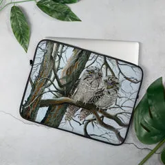 Laptop Sleeve - Tawny Frogmouths by Sandra Temple
